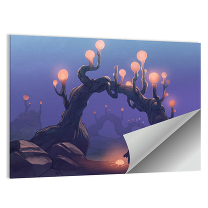 Glowing Archway in Surreal Forest Wall Art
