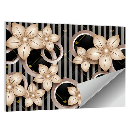 3d Floral Circle Pattern Wall Art