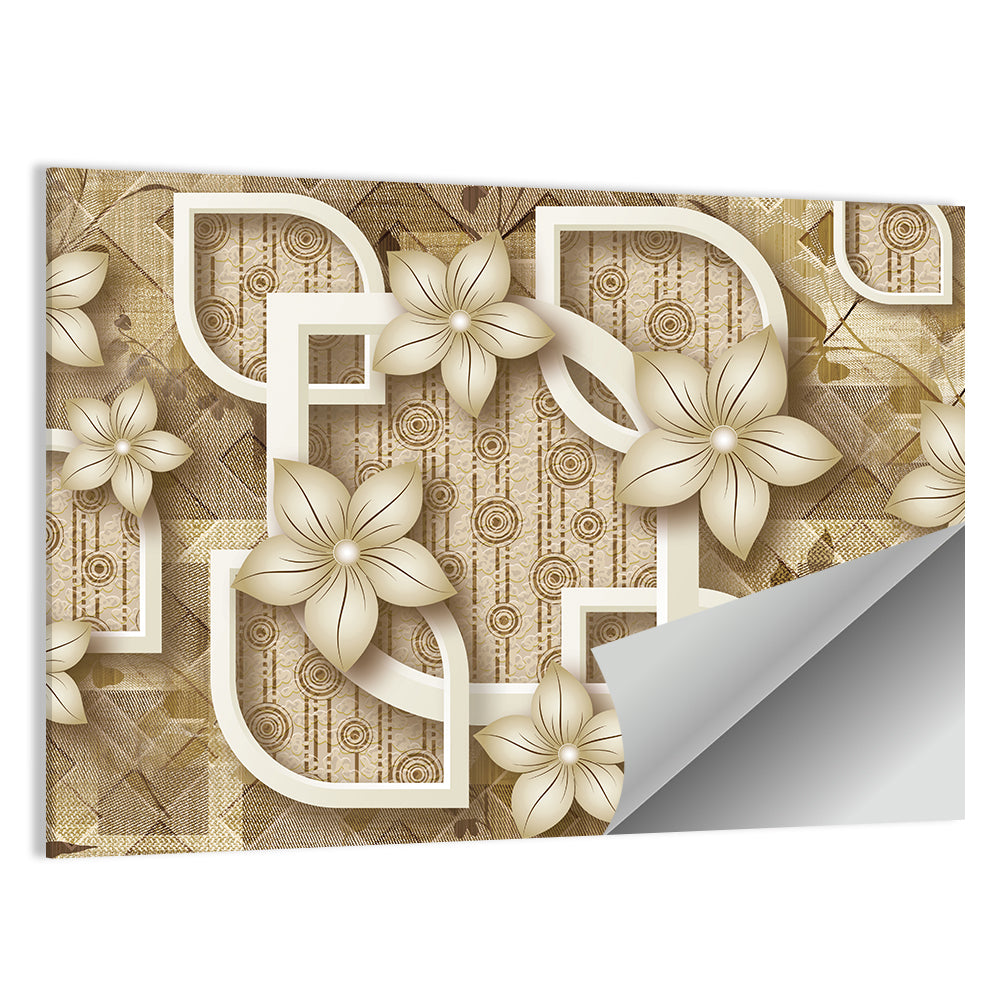 3d Floral Relief Design Wall Art