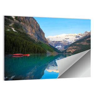 Lake Louise With Red Canoe Wall Art