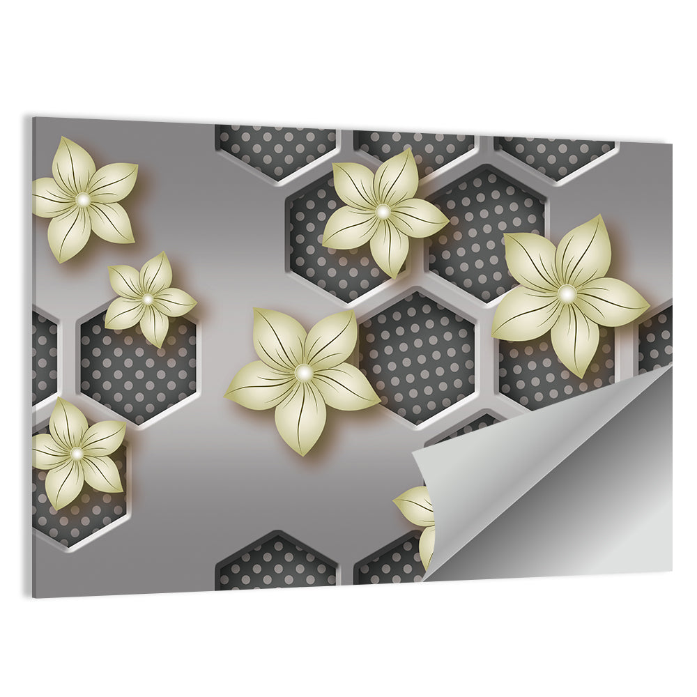 Honeycomb 3d Flower Mural Wall Art