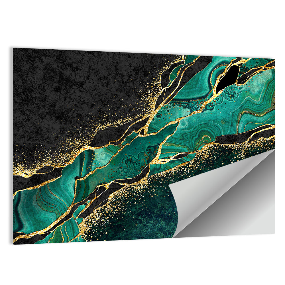 Malachite Marble with Gold Vein Wall Art