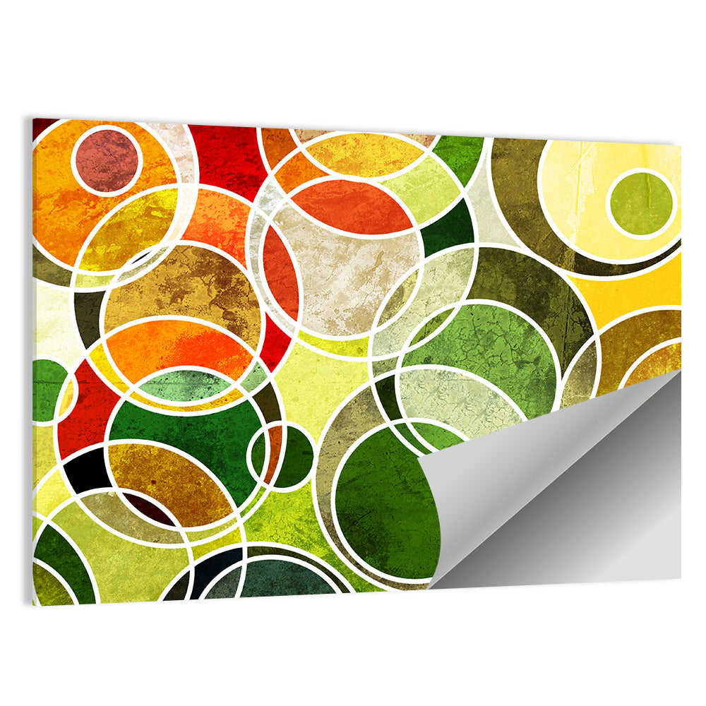 Layered Grunge Circles Wall Art