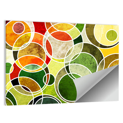 Layered Grunge Circles Wall Art