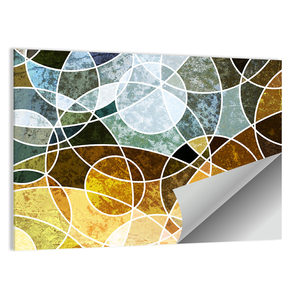 Weathered Geometric Mosaic Wall Art