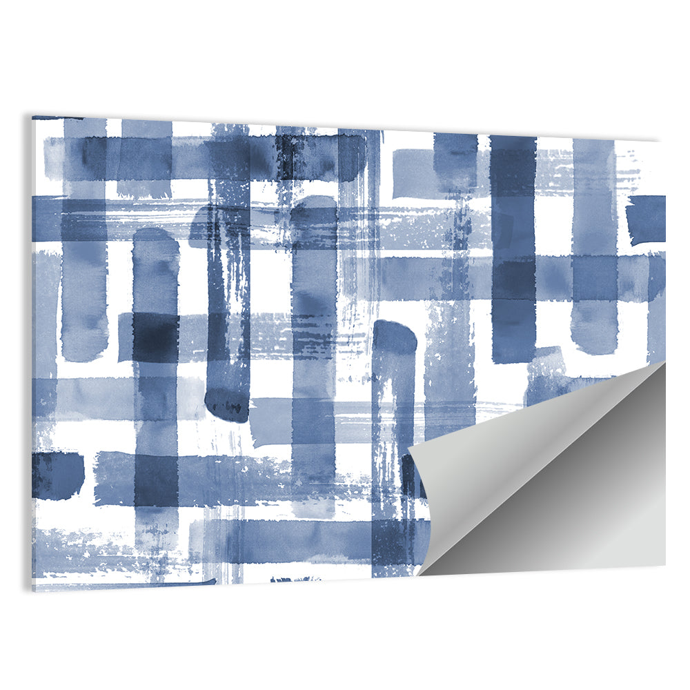 Indigo Brushstrokes Grid Wall Art