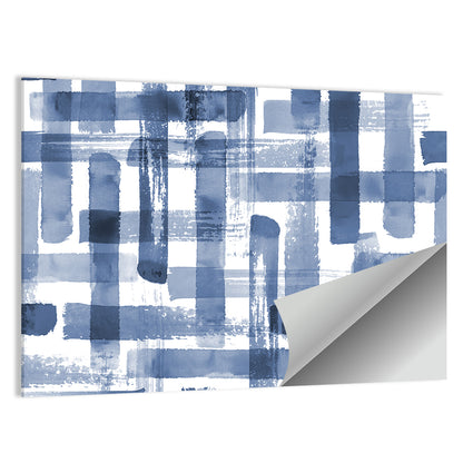 Indigo Brushstrokes Grid Wall Art