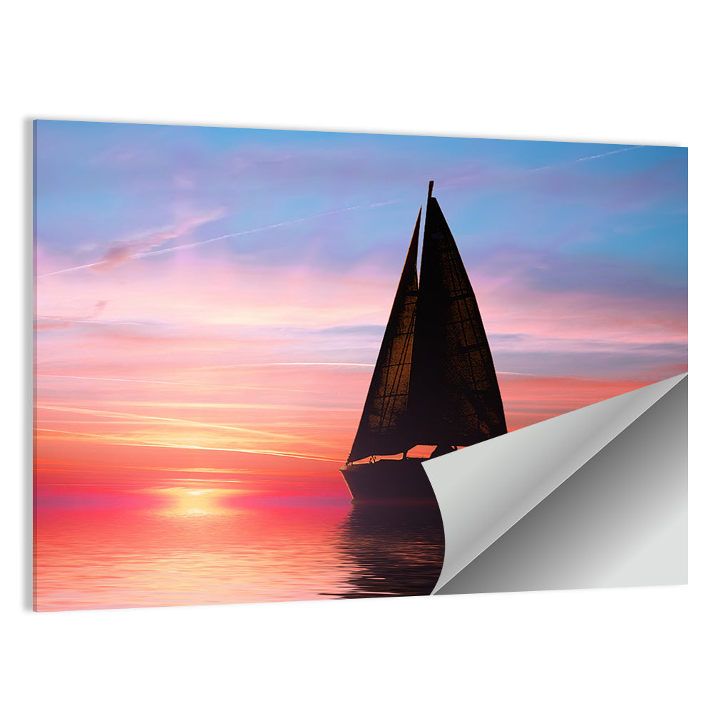 Sailboat at Sunset Wall Art