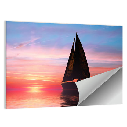 Sailboat at Sunset Wall Art