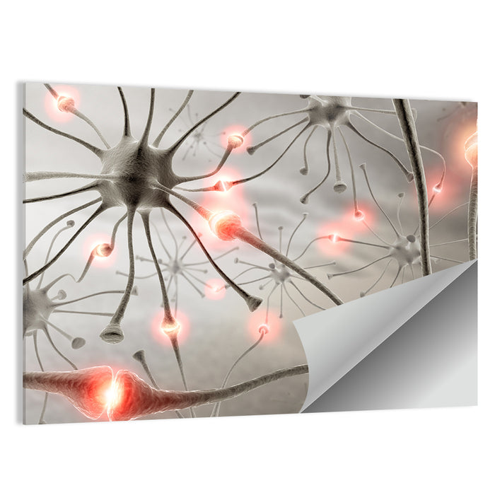 Hardwired Neurons with Glowing Synapses Wall Art as a poster print