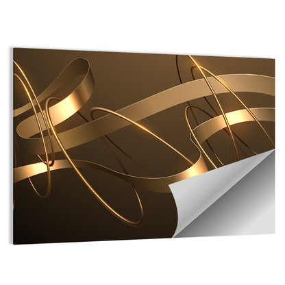 Gold Ribbons and Rings Wall Art