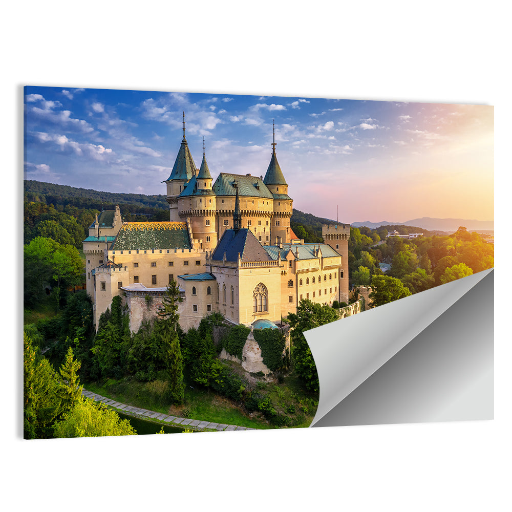 Bojnice Castle at Sunset Wall Art