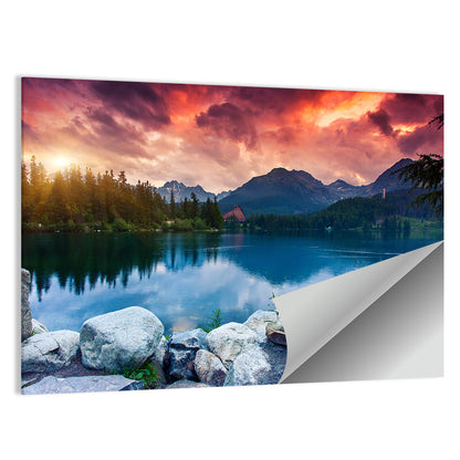 Sunset Over Štrbské Pleso Wall Art