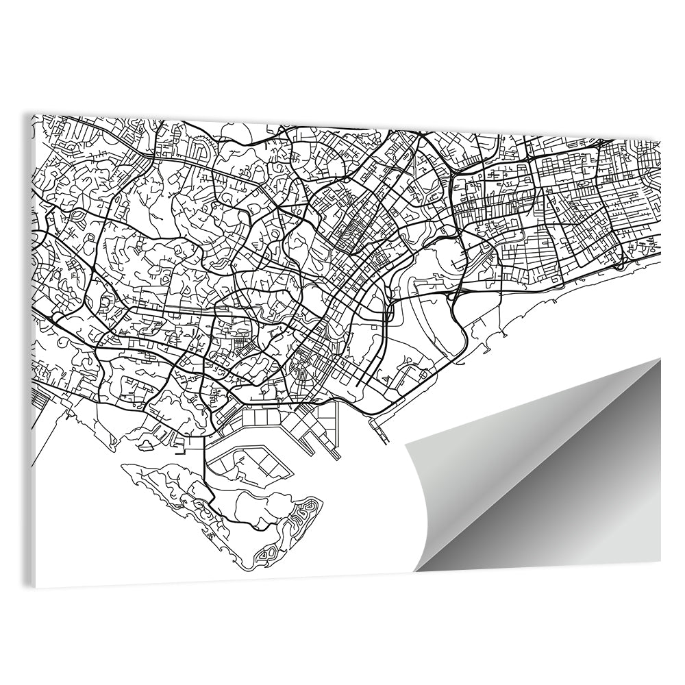 Singapore City Map Wall Art