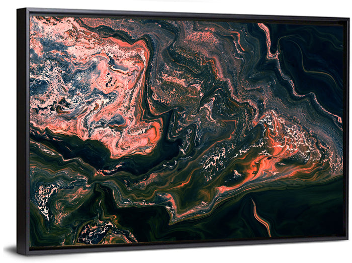 Moody Wavy Marble Texture Wall Art as a framed canvas