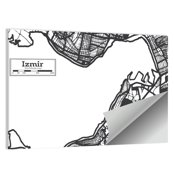 Izmir City Map Wall Art as a poster print