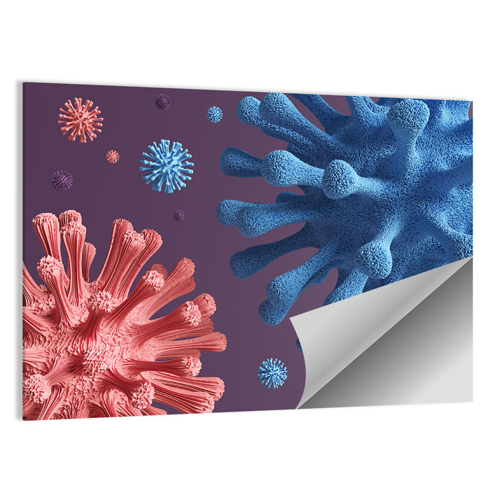 Microscopic Virus Cluster Wall Art as a poster print