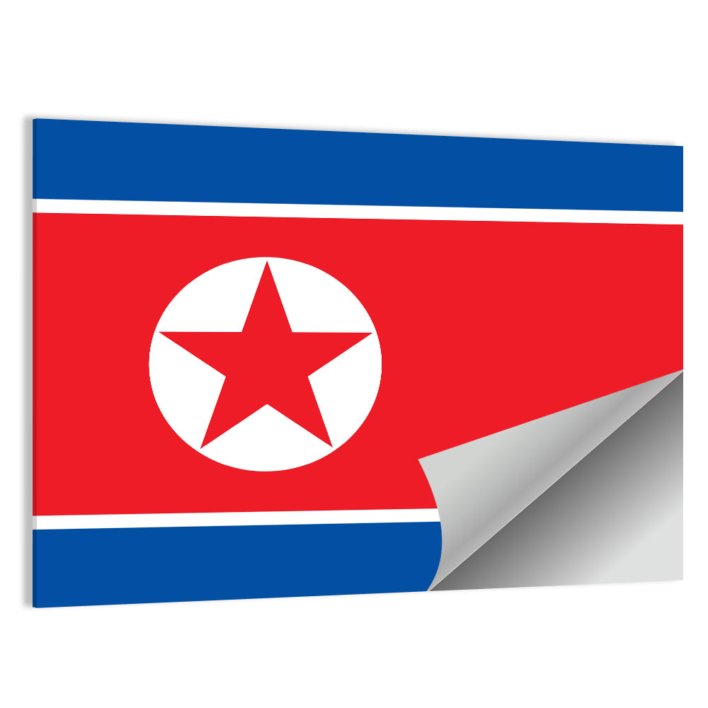 North Korean Flag Graphic Wall Art