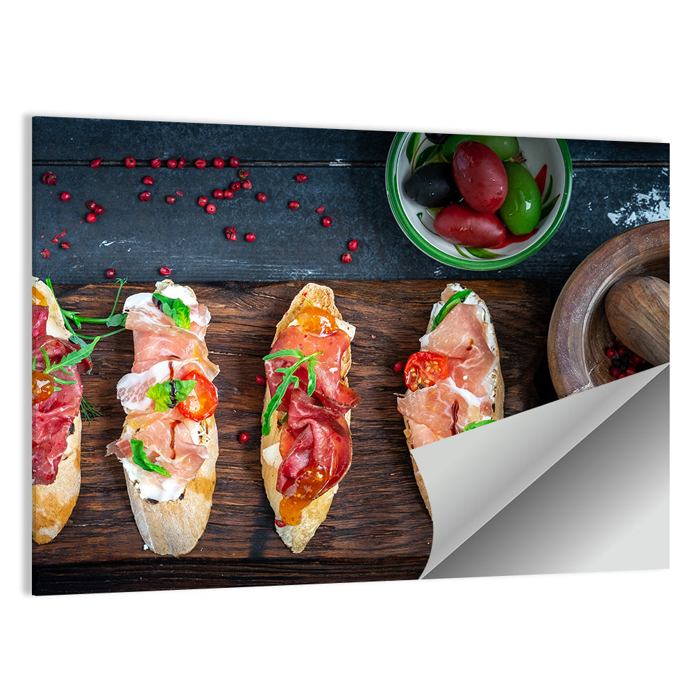 Bruschetta with Prosciutto and Olives Wall Art