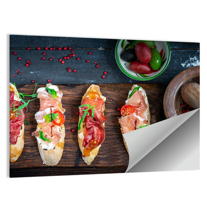 Bruschetta with Prosciutto and Olives Wall Art