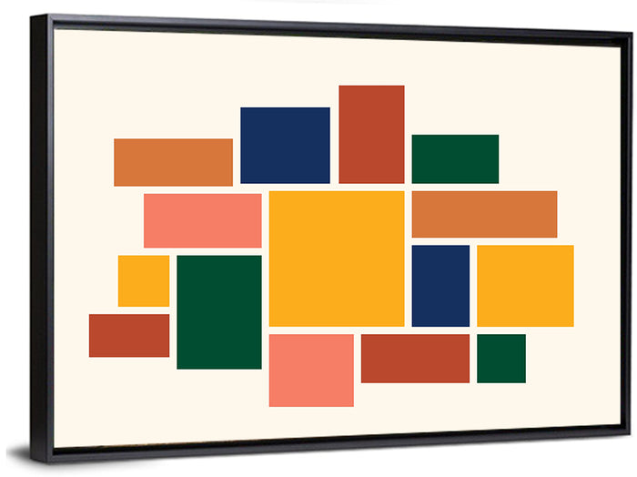 Geometric Mosaic Mood Board Wall Art as a framed canvas