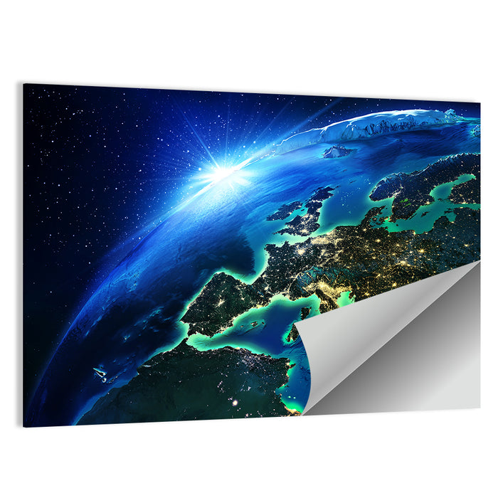 Europe at Night Wall Art as a poster print