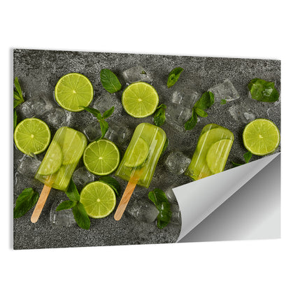 Translucent Lime Popsicles with Mint Wall Art