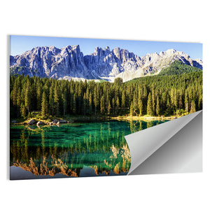 Karer Lake At Dolomites Italy Wall Art