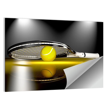 Tennis Racket and Yellow Ball Wall Art