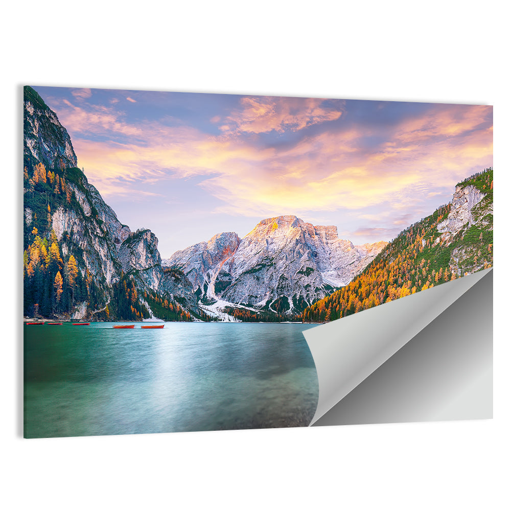Lago Di Braies Golden Hour Wall Art