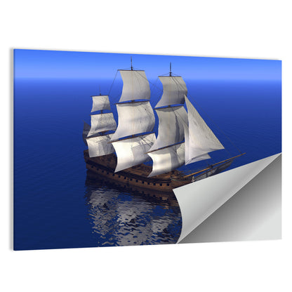 Three-masted Sailing Ship at Sea Wall Art