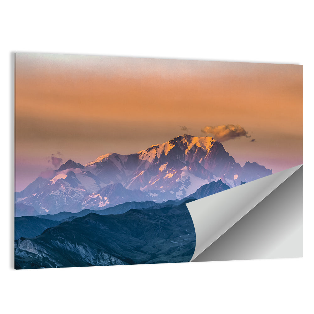 Sunset On Mont Blanc Wall Art