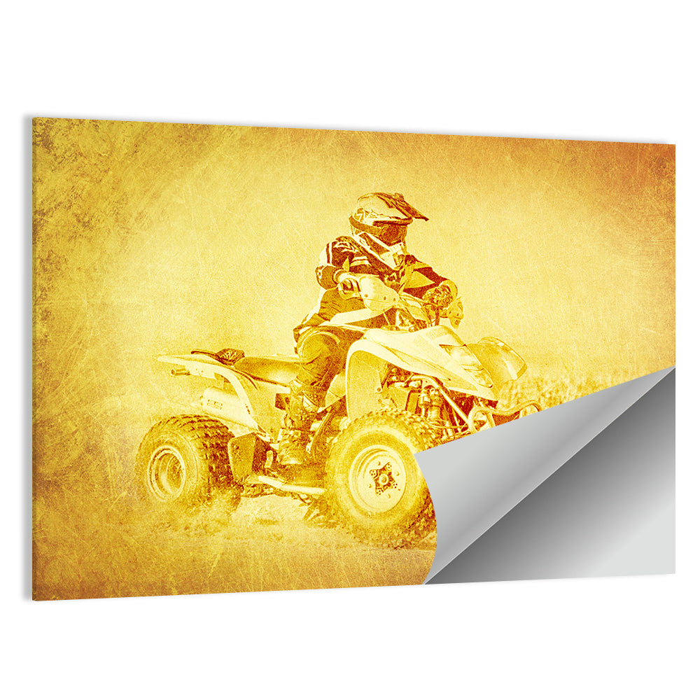 Golden Side-profile Atv Wall Art
