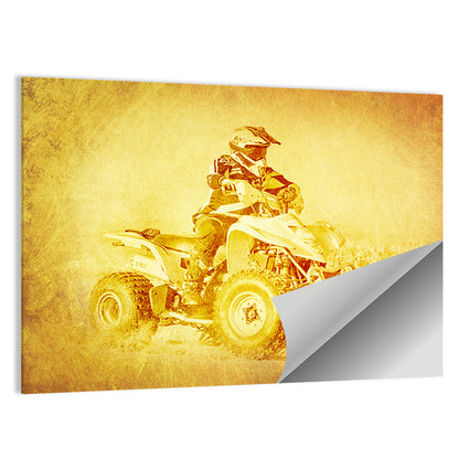 Golden Side-profile Atv Wall Art