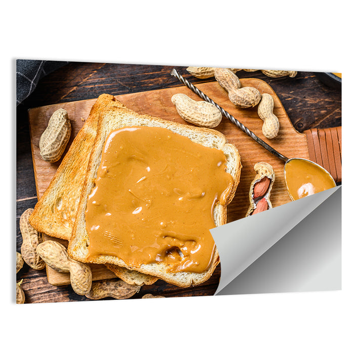 Peanut Butter Toast Slice Wall Art as a poster print