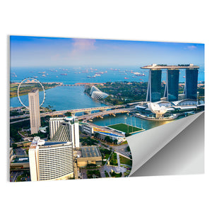 Singapore City Skyline At Sunset Wall Art