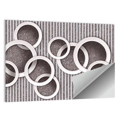 Layered White Circles Wall Art