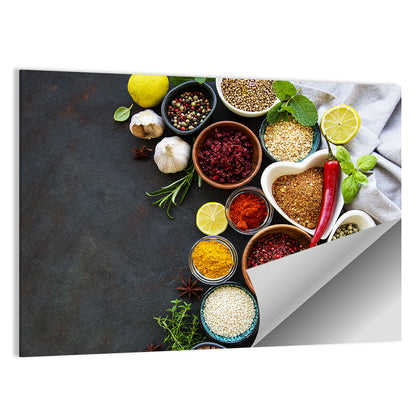 Heart-shaped Spice Bowls Still Life Wall Art