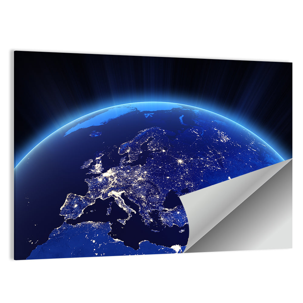 Europe Night Lights from Orbit Wall Art
