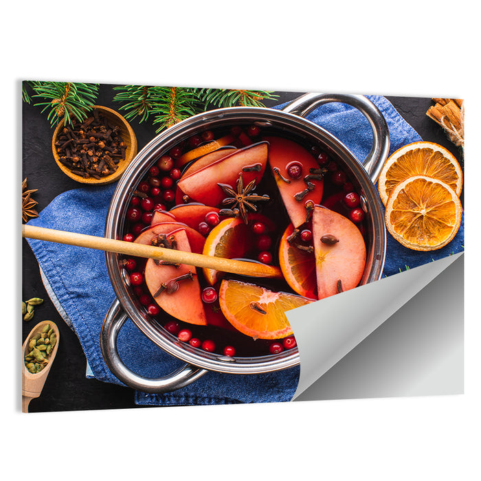 Mulled Wine and Spice Still Life Wall Art as a poster print