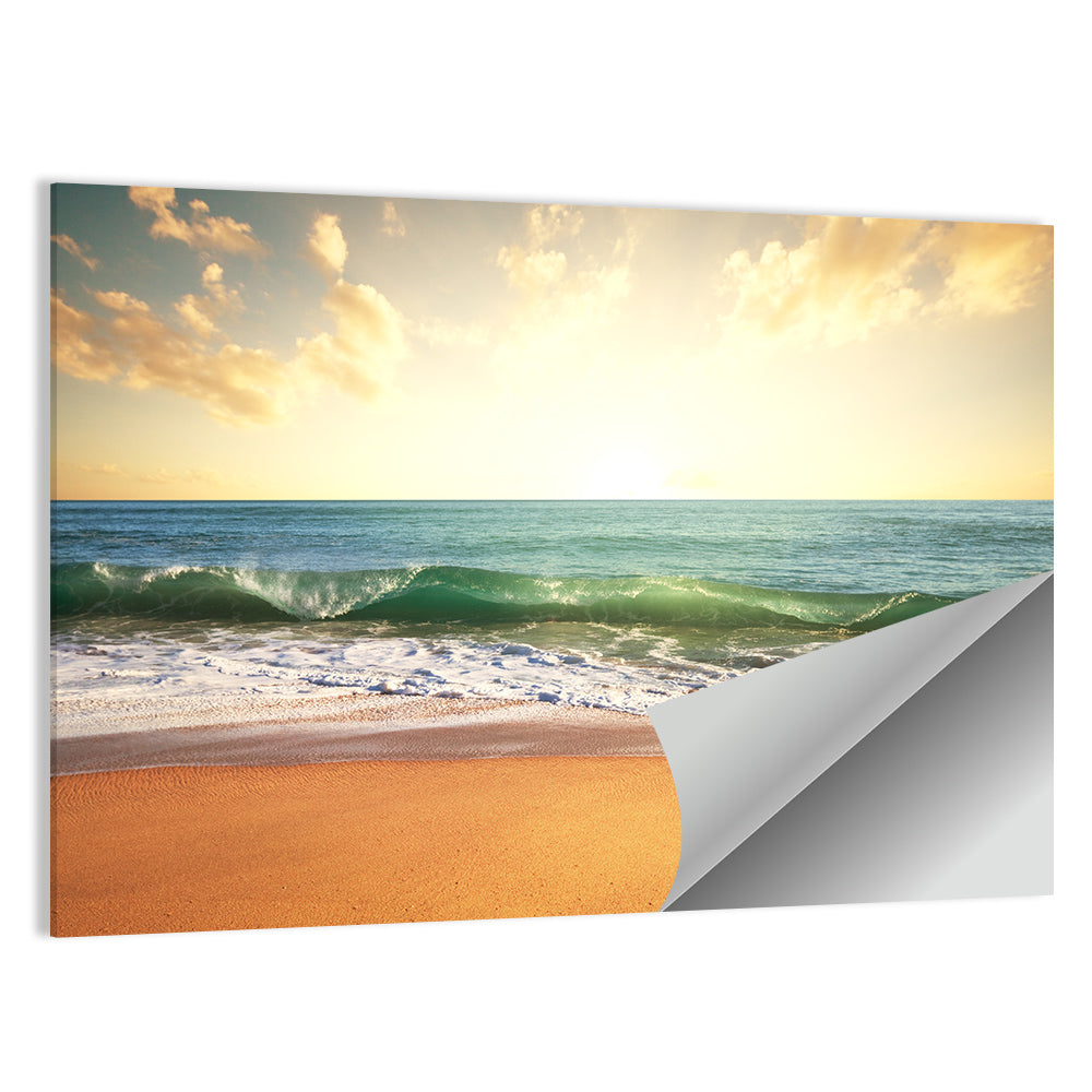Sunset Over Breaking Wave Wall Art