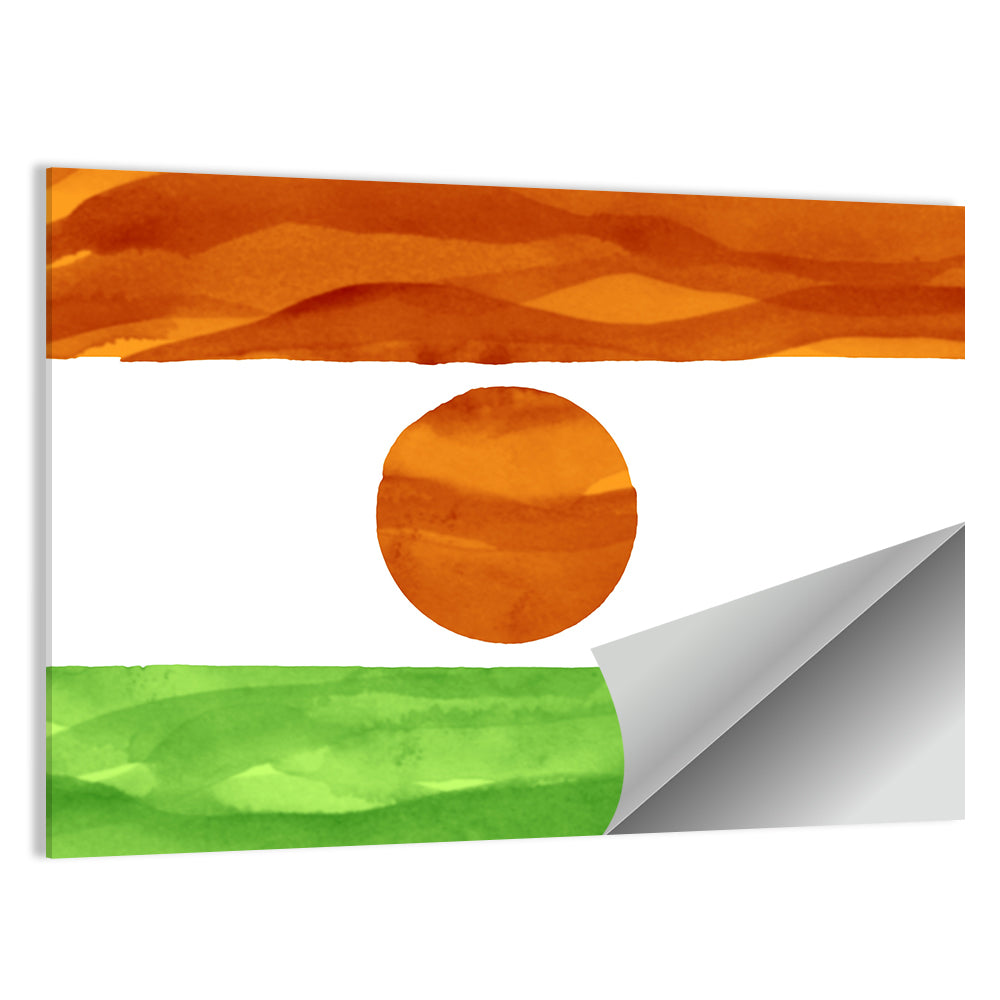 Niger Flag Watercolor Tricolor Wall Art