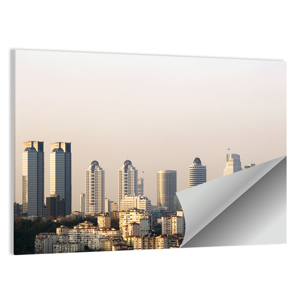 Istanbul Levent Skyline at Golden Hour Wall Art