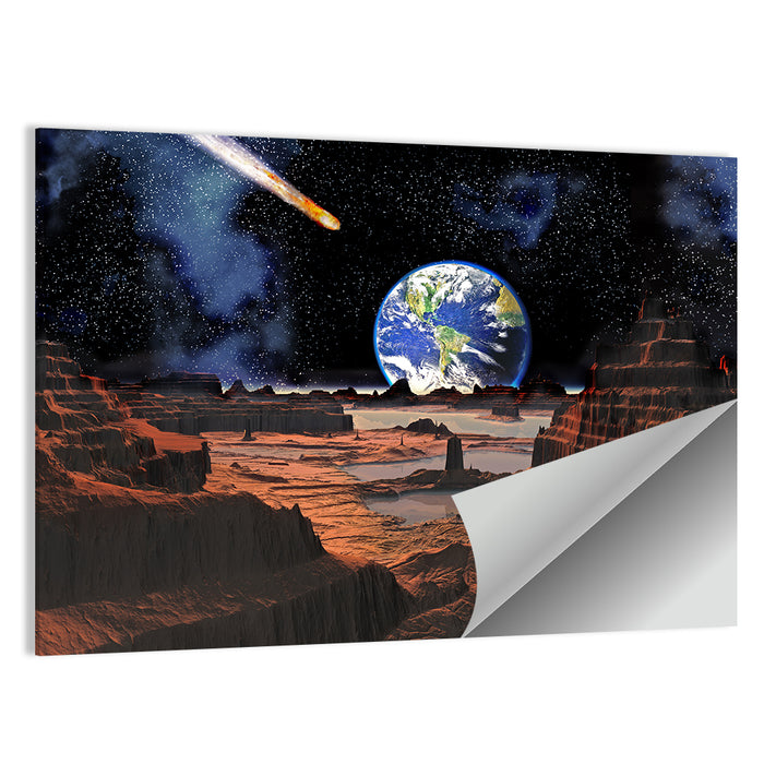 Asteroid Collision with Earth Wall Art as a poster print