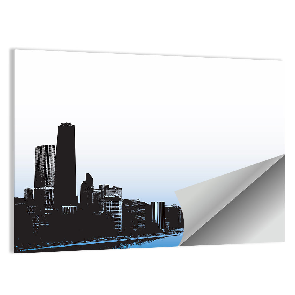 Chicago Skyline Blue Reflection Wall Art