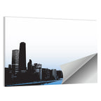 Chicago Skyline Blue Reflection Wall Art