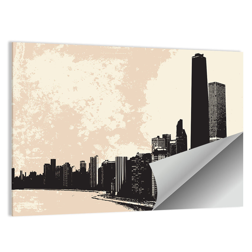 Chicago Skyline Silhouette Wall Art