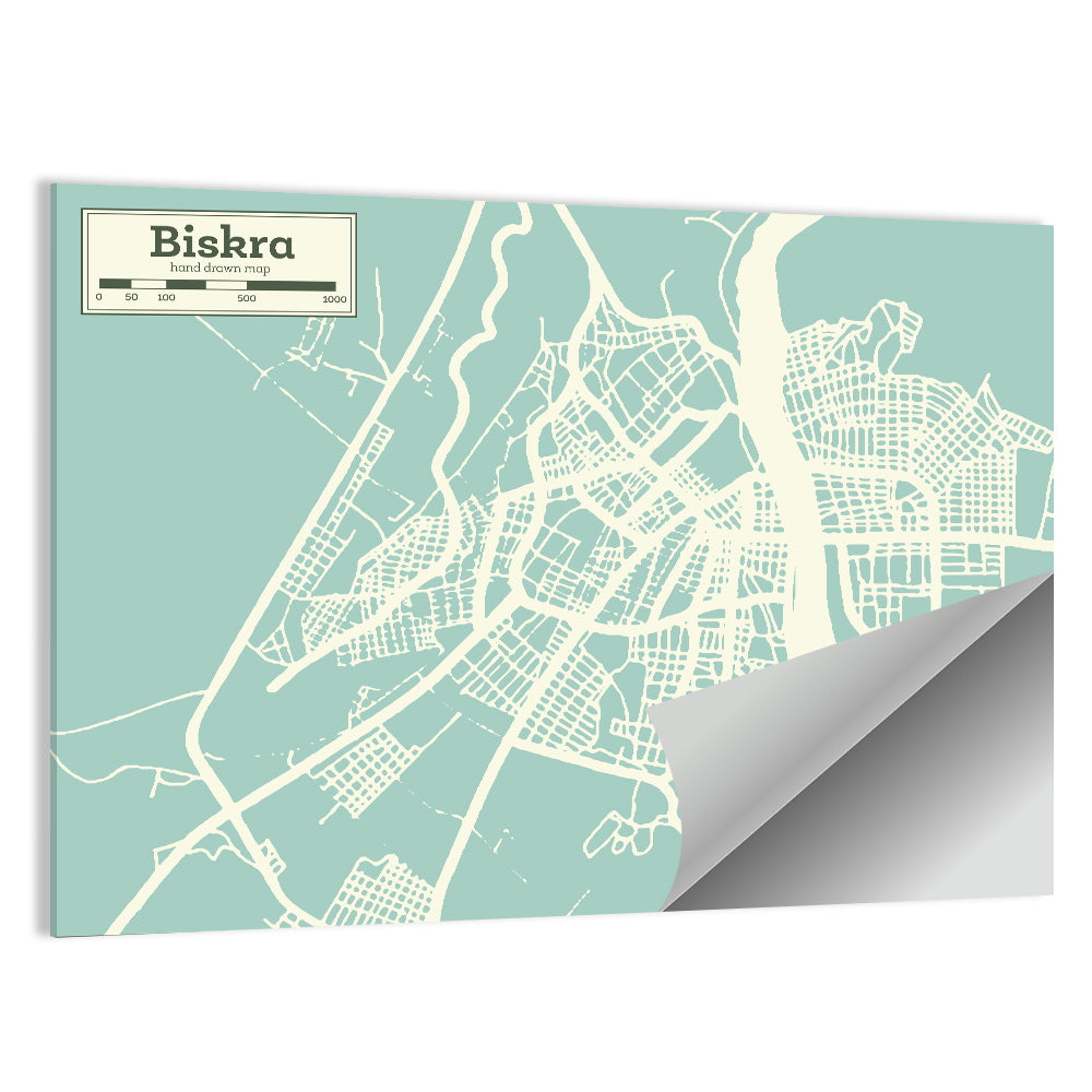 Biskra Aerial Map Wall Art