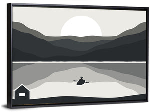 Man Fishing Vector Illustration Wall Art