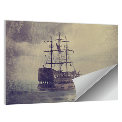 Old Pirate Ship at Sea Wall Art